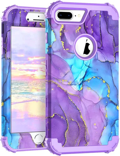 Miniatura 127 de Hocase Funda para iPhone SE 2022/2020, resistente a prueba de golpes, de plástico duro+goma de silicona, funda protectora híbrida para iPhone SE