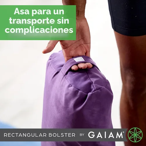 Miniatura 4 de Almohada Gaiam redonda para yoga, cojín suave para meditación, masaje y soporte de espalda, relleno de algodón transpirable, funda de microfibra