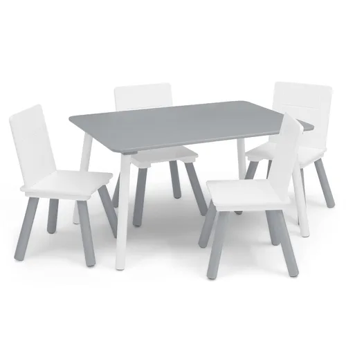 Delta Children Juego de mesa y silla para niños (4 sillas incluidas), ideal para artes y manualidades, merienda, educación en casa, tareas y más,