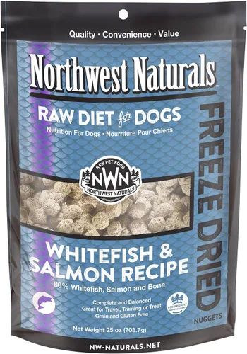 Miniatura 12 de Northwest Naturals Alimento liofilizado para perros de pescado blanco y salmón - Nuggets de tamaño bocado - Sin granos, alta en proteínas, dieta