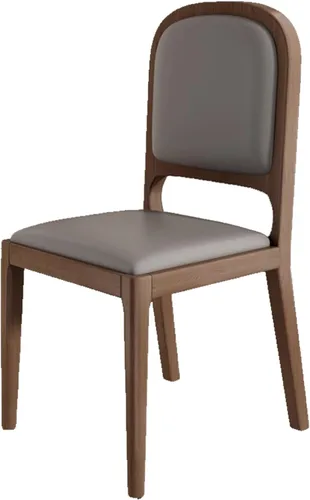 Miniatura 15 de Leather Seat Dining Room Chair with Back, Wooden Dining Chairs Set Kitchen Chair, Dining Room Chairs Armless Seat for Kitchen Living Room Black+khaki