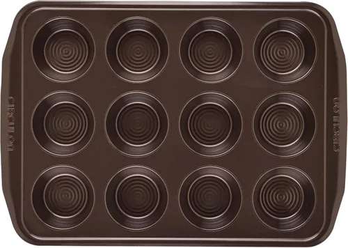 Miniatura 8 de Circulon Moldes antiadherentes para panecillos de 12 tazas, marrón, acero
