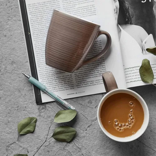 Miniatura 5 de DOWAN Tazas de Café, Juego de 6 Tazas de Café de 17 Oz, Tazas de Té Onduladas (Marrón)