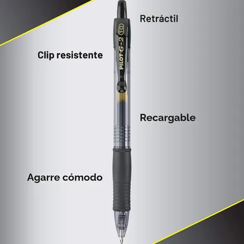 Miniatura 2 de Pilot G2 - Bolígrafos retráctiles de tinta de gel de alta calidad, punta gruesa (0.039 pulgadas), bolígrafos de gel 1.0, surtidos, paquete de 14
