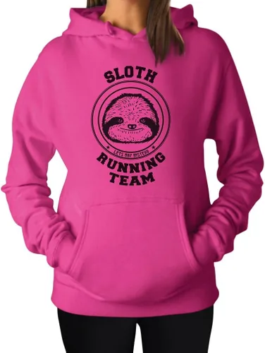 Tstars Sloth Running Team Hoodie Novelty Gifts for Women Funny Sweatshirts Hoodies