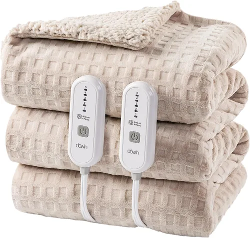 Miniatura 14 de Manta eléctrica tamaño King – Manta térmica con doble control, 5 niveles de calefacción, 10 horas de apagado automático, manta de calentamiento