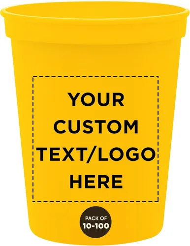 Miniatura 12 de DISCOUNT PROMOS Vasos de plástico personalizados para estadios, 16 onzas, juego de 100, paquete personalizado a granel, perfecto para cumpleaños