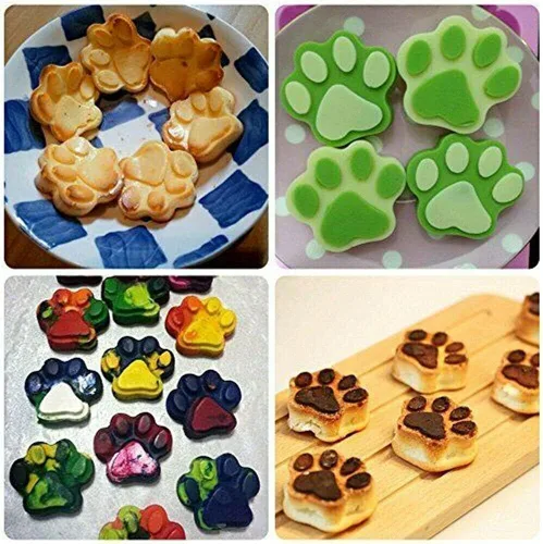 Miniatura 4 de Molde de silicona en forma de pata de perro para cachorros, gatos, 2 unidades, 6 cavidades, molde de silicona para chocolate, bandeja para cubitos