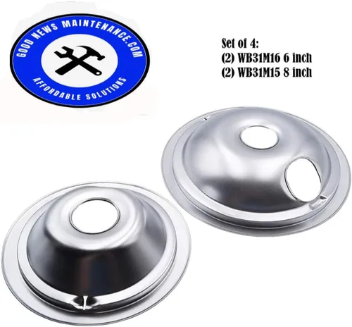 Miniatura 2 de WB31M15 y WB31M16 - Sartenes de goteo Reemplazo compatible para GE/Hotpoint. Cubiertas para quemadores de estufas eléctricas generales y sartenes
