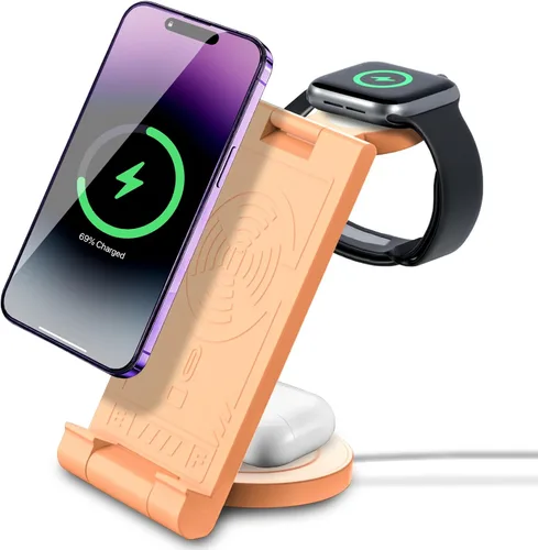 Miniatura 9 de Cargador inalámbrico actualizado 2024: Soporte de carga 3 en 1 para múltiples dispositivos Apple - iPhone 16 15 14 Pro Max 13 12 11 - Watch 10 9 8 7