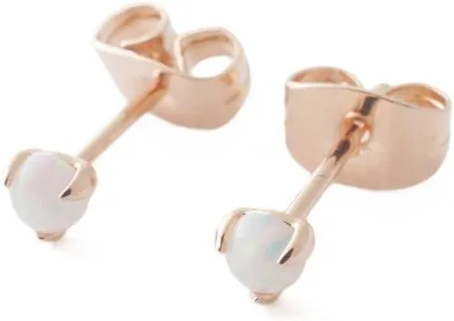 HONEYCAT Pequeños aretes solitarios orbe ópalo en oro, oro rosa o plata Joyería minimalista y delicada