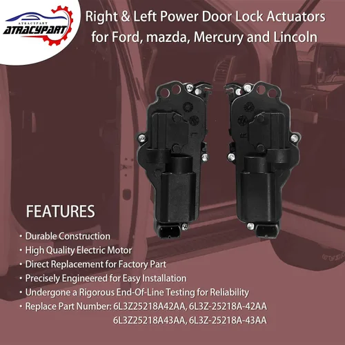 Miniatura 2 de Kit de actuadores de cerradura de puerta eléctrica para lado izquierdo y derecho para Ford F150 F250 F350 F450 Excursion Expedition Mustang y más