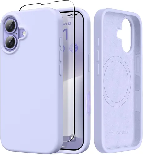 Miniatura 171 de GONEZ Funda de silicona para iPhone 14 Pro Max, compatible con MagSafe, con protector de pantalla + protector de lente de cámara, silicona líquida a
