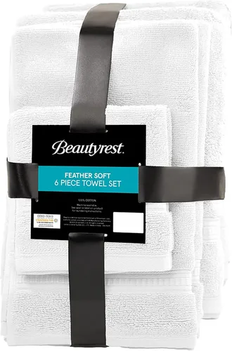 Miniatura 5 de Beautyrest Plume - Juego de toallas de baño 100 % algodón, lujosamente suave al tacto, calidad de spa premium de 26.46 oz/m², duraderas y Blanco