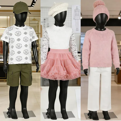Miniatura 8 de ZENY Maniquí infantil de cuerpo completo para niños, forma de vestido realista, ajustable, desmontable, para niños, 44 pulgadas, color negro