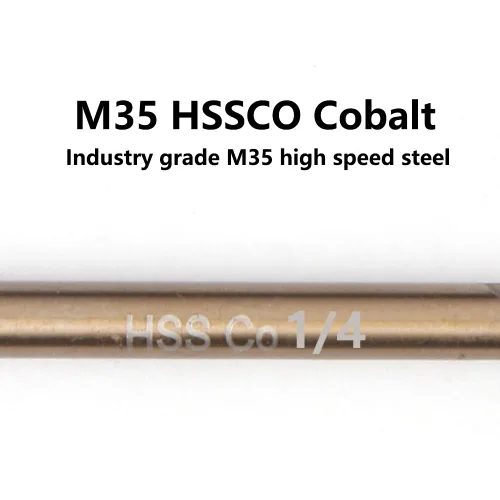 Miniatura 4 de Brocas de cobalto de 1/4 pulgadas (10 unidades), M35 HSSCO de acero de alta velocidad de doble extremo rechoncho para metal endurecido, acero