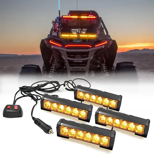 Miniatura 14 de 2 x 6 LED con 9 modos de advertencia para el tráfico - Luces estroboscópicas impermeables para auto, para interior, techo, salpicaderas, parabrisas