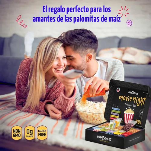 Miniatura 3 de Pop n' Dulge Palomitas de maíz para noche de cine, set de regalo de 16 piezas, 5 paquetes de palomitas gourmet sin OMG, 5 paquetes de variedad
