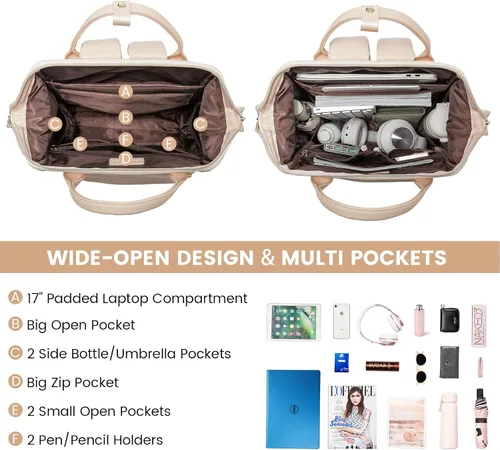 Miniatura 3 de LOVEVOOK - Mochila para laptop para mujer, mochila de moda para mujer.., 17 pulg.