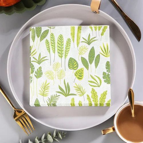 Miniatura 3 de 20 servilletas desechables verdes – Servilletas de cena de 2 capas impresas botánicas – Servilletas de papel para cenas, fiestas, uso diario 4