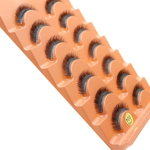 Miniatura 6 de DAODER - Pestañas postizas cortas y gruesas de visón de 0.394 pulgadas, aspecto natural, banda fina, suave, rizo D, 7 pares (004 cortas gruesas)