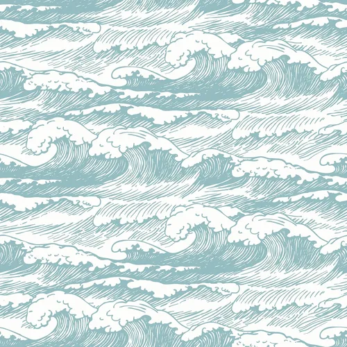 Miniatura 9 de VaryStyle Papel tapiz vintage con ondas azul marino/blanco océano costero, papel tapiz autoadhesivo para despegar y pegar, papel de contacto