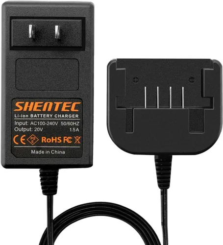 Shentec Cargador de iones de litio de 20 V PCC692L PCC691L compatible con cable Porter PCC685L PCC680L PCC681L PCC682L PCC699L, también compatible