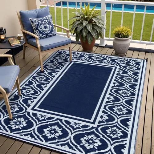 Miniatura 20 de HUGEAR Alfombra para RV Exterior Tapete Impermeable Alfombras para Exteriores 9'x12' para Patios Liquidación Alfombra Exterior Alfombras de Camping