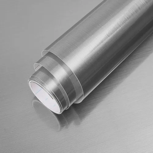 Miniatura 8 de Papel tapiz dorado de acero inoxidable extraíble para encimeras de despegar y pegar de 17.71 x 118 pulgadas, papel tapiz autoadhesivo y lavable