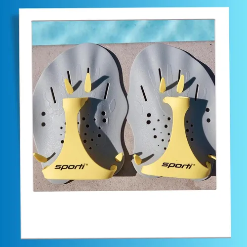 Miniatura 8 de Sporti - Palas de mano para natación - Palas de natación ligeras, correas ajustables de silicona