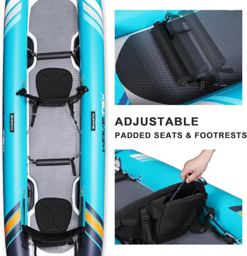 Miniatura 2 de Kayak inflable, kayak plegable ligero y duradero, kayak inflable, kayaks para adultos remando en ríos, lagos y aguas costeras
