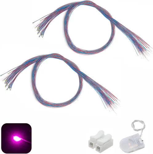 Miniatura 18 de 50 piezas pre-cableadas micro LED pre-soldadas 0402 SMD LED con accesorios de montaje para la construcción de modelos principiantes