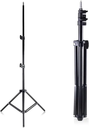 Andoer Soporte de luz de trípode de metal ajustable, altura máxima: 5.2 ft/5.2 pies con tornillo de 1/4 pulgadas para estudio de fotografía, luz de