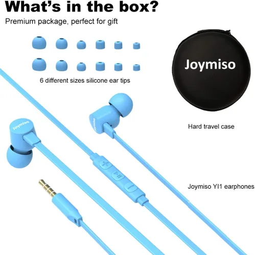 Miniatura 7 de Joymiso - Auriculares sin enredos para niños y mujeres, orejas pequeñas con funda, cómodos y ligeros, auriculares con cable plano, auriculares
