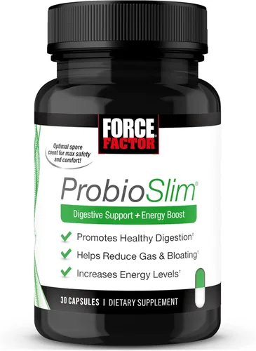 Force Factor ProbioSlim Probióticos para mujeres y hombres, probióticos para la salud digestiva para reducir la hinchazón, gases y diarrea