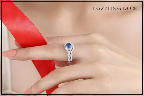 Miniatura 20 de Dazzlingrock Collection Juego de anillos de boda redondos de 0.228 in creados en laboratorio y diamantes blancos naturales para mujer