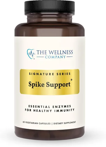 The Wellness Company Spike Support - Desintoxicación, salud inmune, flujo sanguíneo, anticoagulante - Nattokinase, raíz de diente de león y Black