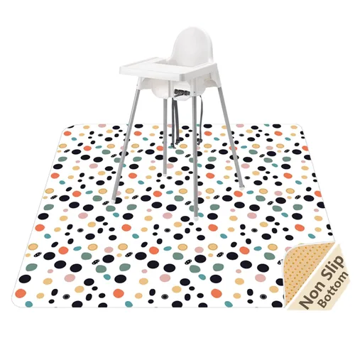 Miniatura 11 de Tapete de salpicaduras para bebé para debajo de la silla alta, artes/manualidades, tapete lavable de 51 x 51 pulgadas, tapete impermeable y lavable