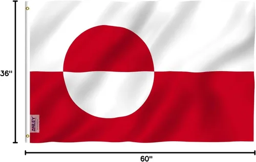 Miniatura 7 de ANLEY Fly Breeze - Bandera de Groenlandia de 3 x 5 pies, color vivo y a prueba de decoloración, cabecera de lona y doble costura, banderas