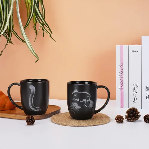 Miniatura 6 de Taza de café de cerámica con diseño de gato de 14 onzas, regalo para amantes de los gatos, regalos personalizados para inauguración de la casa