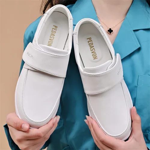 Miniatura 3 de PEDASVON Zapatos de enfermería para el cuidado de la salud para mujer ligeros cómodos zapatos de enfermería mocasines de restaurante impermeables