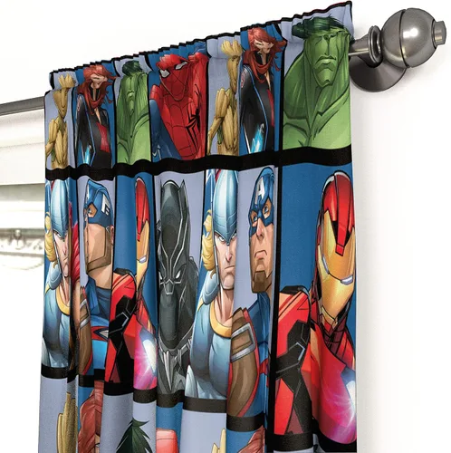 Miniatura 5 de Jay Franco Marvel Avengers Team - Juego de 4 cortinas de 63 pulgadas, hermosa decoración de habitación y fácil de instalar, las cortinas de ventana