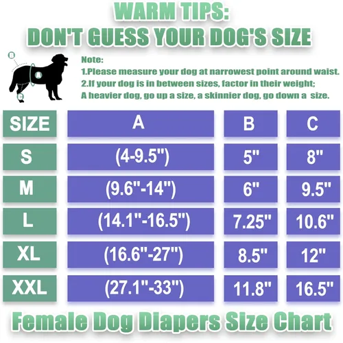 Miniatura 2 de wegreeco - Pañales para perras lavables y reutilizables de primera calidad, para perros medianos, grandes y pequeños; pañales para cachorros