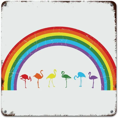 Miniatura 14 de Placa de pared con diseño de bandera de Estados Unidos, diseño retro vintage de arcoíris, letrero de metal LGBTQ, orgullo gay, regalo del mes