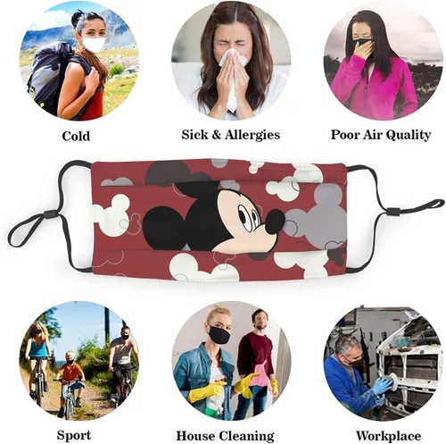 Miniatura 7 de 4 máscaras faciales con 8 filtros lavables para jóvenes, niños, niñas, mujeres y hombres