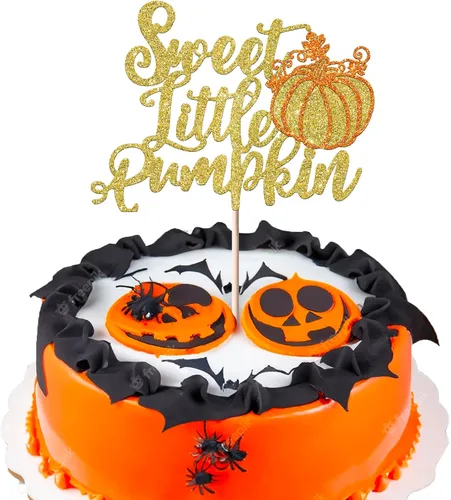 Miniatura 25 de Rsstarxi Paquete de 36 adornos para cupcakes de calabaza pequeña, revelación de género, baby shower, fiesta, decoración de tartas, calabaza
