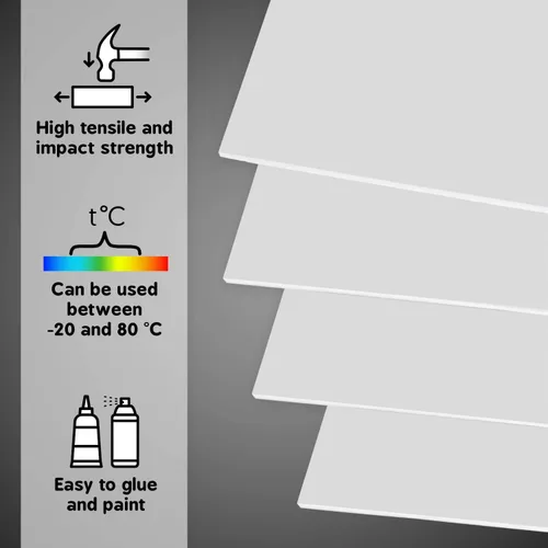 Miniatura 3 de Hojas de plástico ABS blanco de 16 x 12 pulgadas x 1/8 pulgadas de grosor, flexibles que el plexiglás moldeables que la lámina acrílica, paneles