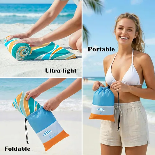 Miniatura 128 de Famstar Beach Blanket Oversized Extra Large 78"X81"/10'X9',Waterproof Sandproof Beach Blanket 2-8 Adults Lightweight Durable for Travel Camping
