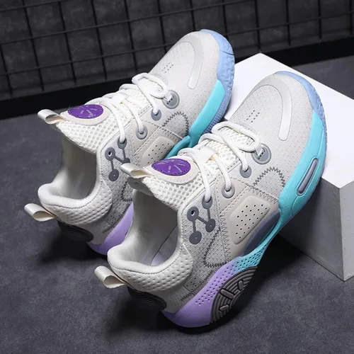 Miniatura 5 de DeoGinus Zapatos de baloncesto para niños con amortiguación de aire para niñas zapatos de entrenamiento escolar antideslizantes para deportes al