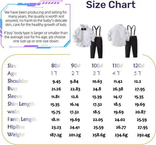 Miniatura 7 de Conjunto de 2 piezas para bebé, caballero blanco y negro con corbatín y pantalones para bebé, conjunto formal con tirantes